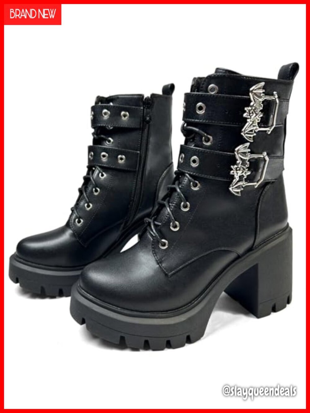 MEOTINA Platform Ankle Boots Chunky High Heel Combat